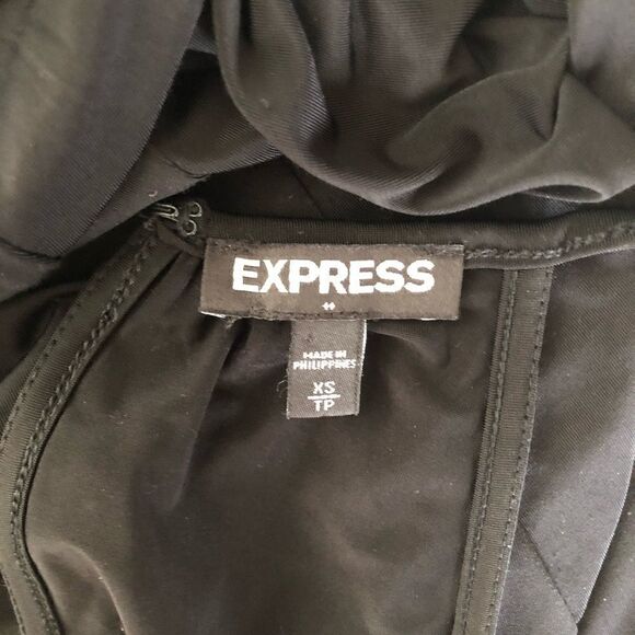 Express Black Rhinestone Sheer Panel Tank - Picture 4 of 5